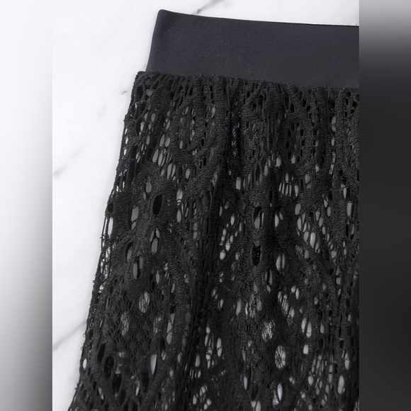 2/$50 NEW Elegant Sexy Black Lace Sheer Flowy BurnoutSwim Cover-Up Pants(#1,477) - Picture 5 of 7